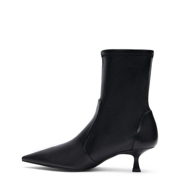 Stuart Weitzman $650 NAOMI 50 Ankle Booties Sz 6 NIB Black Nappa Leather Kitten - Picture 7 of 16